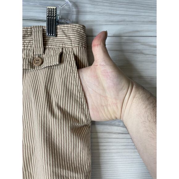 Talbots Capri Pants Womens 10P Petite Beige White Pinstripe Stretch Cotton - Picture 3 of 12